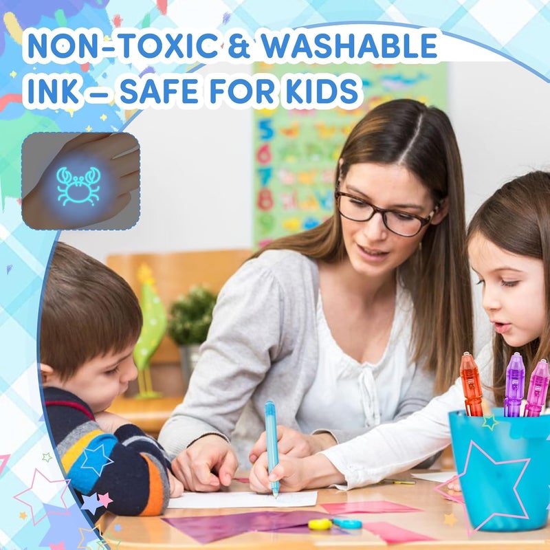 Daemson Invisible Ink Pens with UV Light, 80 PCS Bulk Spy Pens for Kids Party Favors, Secret Message Marker Set for Halloween Goodie Bags, Christmas Stocking Stuffers, Classroom Prizes & Treasure Hunt - Image 4
